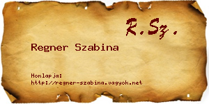 Regner Szabina névjegykártya